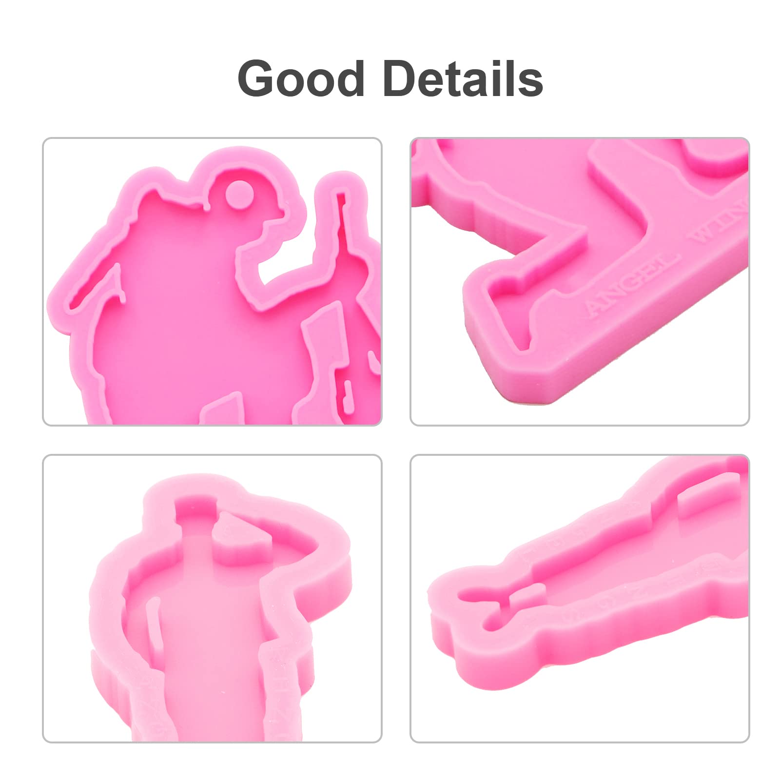 64Pcs Silicone Resin Molds Kit for DIY Crafts - 4 Shiny Soldier Shape Epoxy Casting Molds, Keychain Molds, Jump Rings - Perfect for Making Unique Backpack Charms, Jewelry Pendants & Polymer Clay Creations | Great for Gift Making, Home Decor & Craft Projects