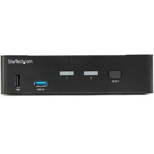 2-Port DisplayPort KVM Switch 4K 60Hz with USB 2.0 Hub - DisplayPort 1.2 KVM Switcher for Dual Monitor PC Setup - Ideal for Home Office, Gaming & Workstation Use