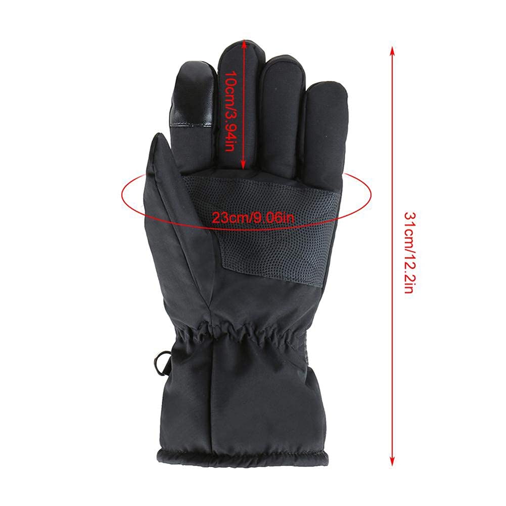 Electric Heated Gloves for Women & Men - Touchscreen Thermal Gloves with 3 Temperature Settings, 2600mAh Battery & Reflective Tape - Perfect for Skiing, Snowboarding, Hiking & Winter Outdoor Activities