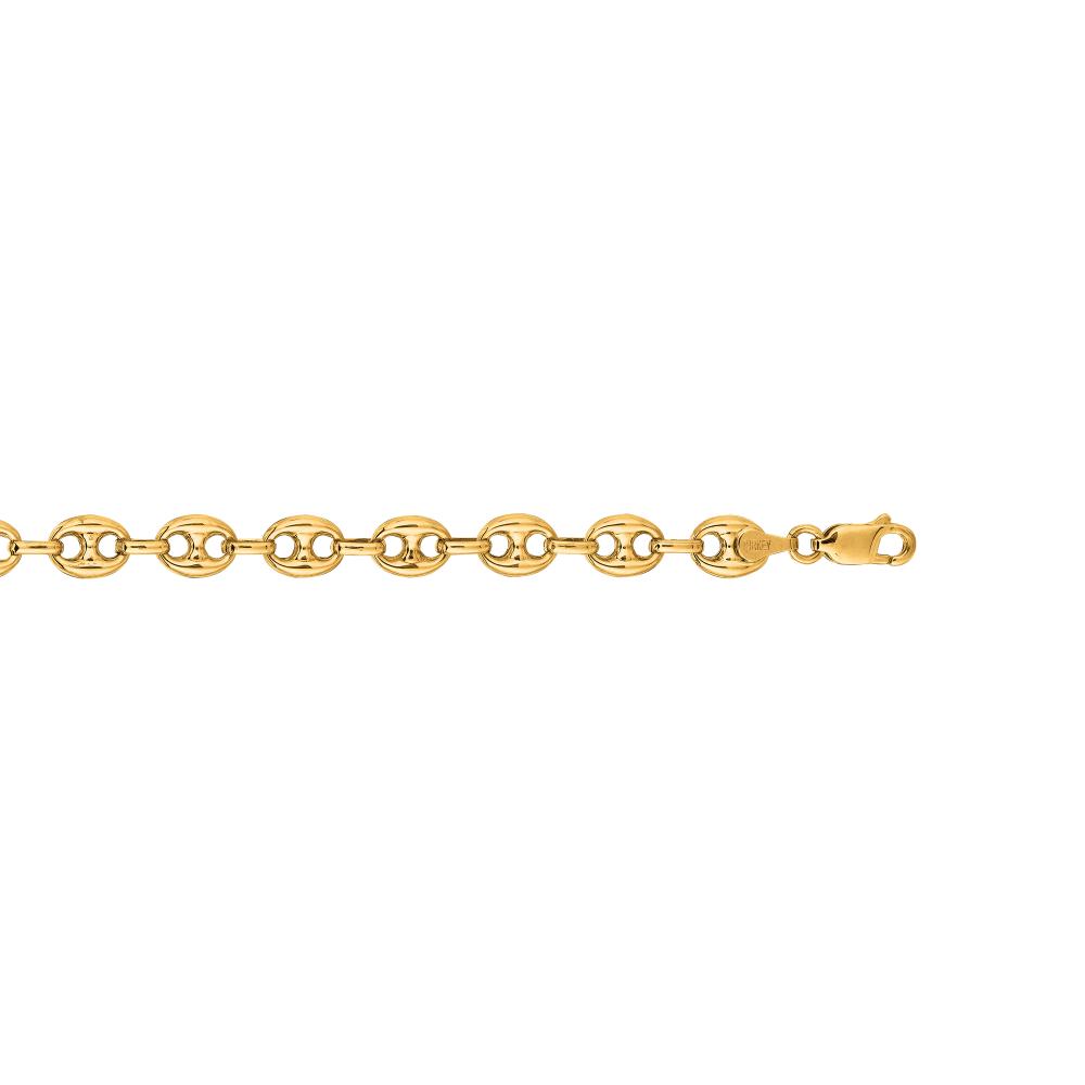 14K Gold 11mm Lite Puffed Mariner Chain Necklace for Men & Women - Elegant Dainty Layering Jewelry Gift for Birthday, Anniversary & Valentine's Day