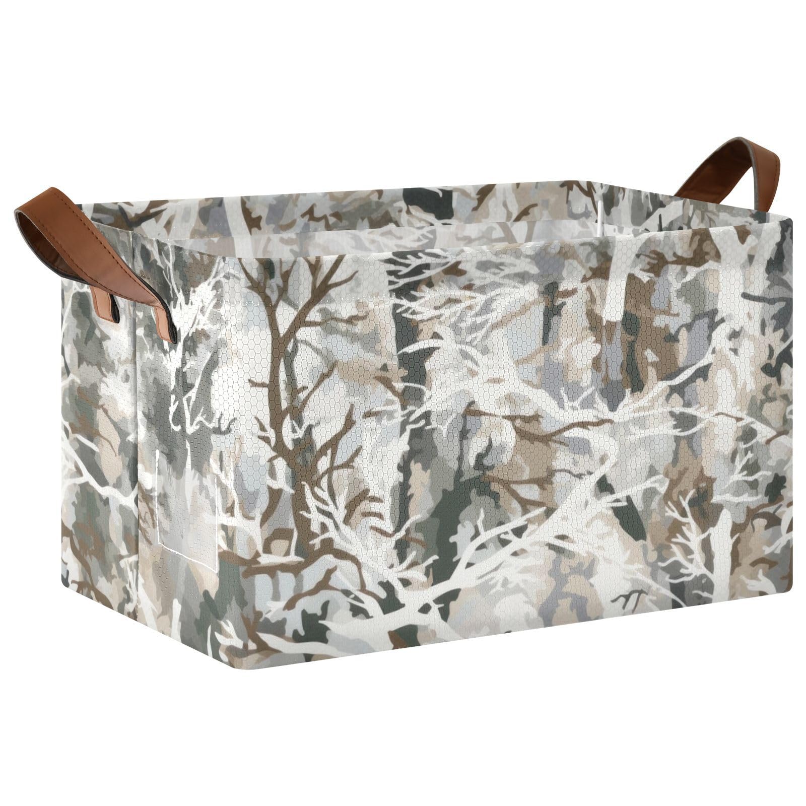 Large Abstract Tree Design Fabric Storage Baskets - Foldable Organizer Bins with Handles for Closet, Bedroom & Office (2-Pack) | Perfect for Clothes, Toys & Home Organization