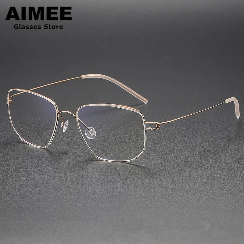 Aimee Women's Full Rim Square Screwless Titanium Eyeglasses Frame 13317 - Lightweight & Durable Eyewear for Work, Reading & Everyday Fashion