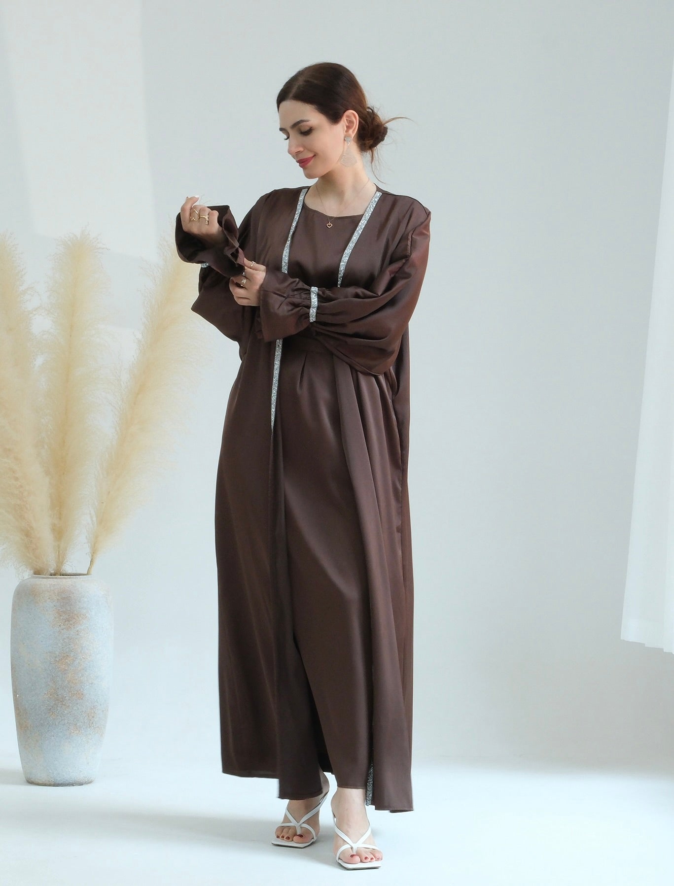Aria2 Women's 3-Piece Matching Outfit Set - Chocolate Brown Casual Lounge Wear for Home, Travel & Everyday Comfort