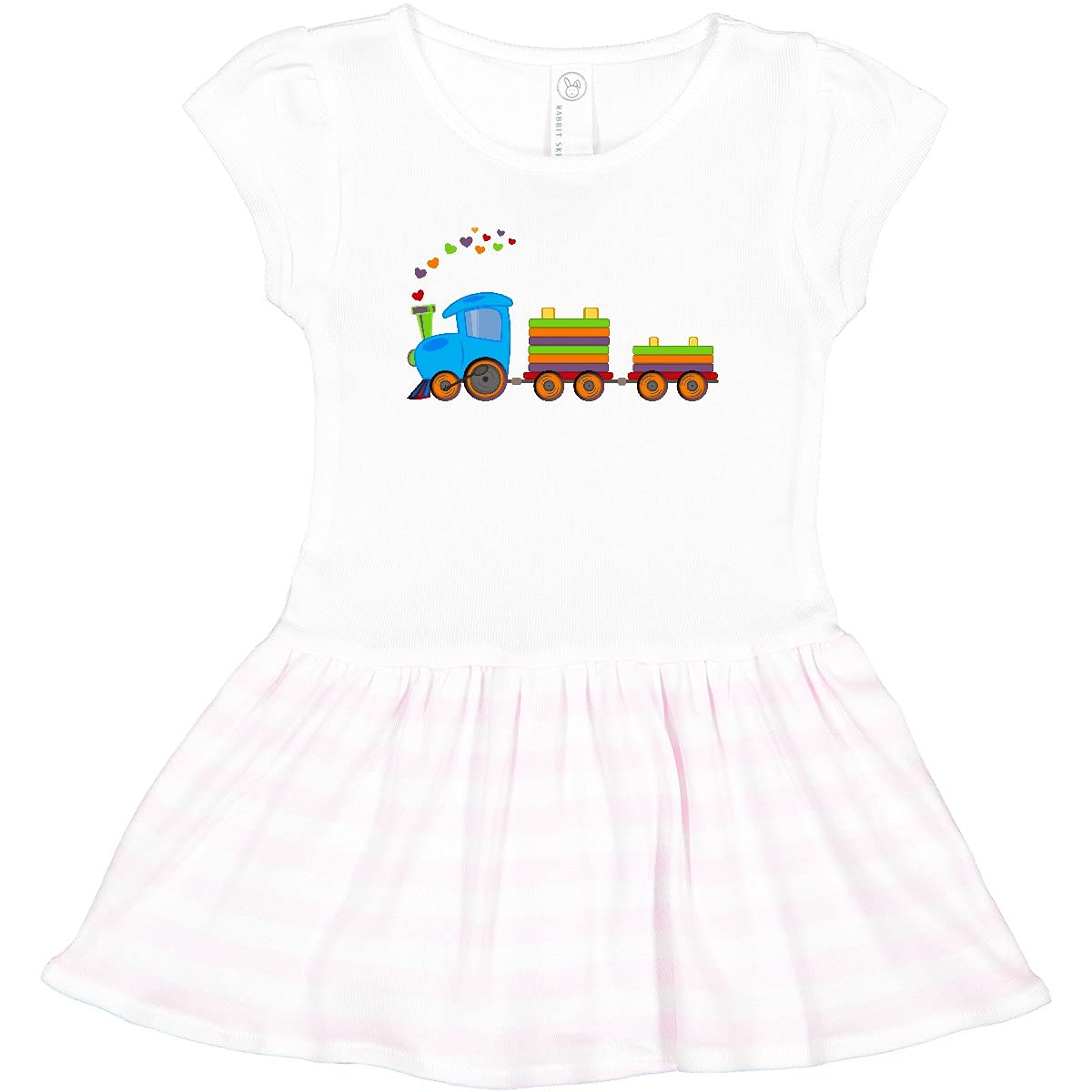Inktastic Colorful Toy Train Toddler Dress - Cute Cotton Outfit for Baby Girls & Boys | Perfect for Playdates, Birthday Parties & Family Photos