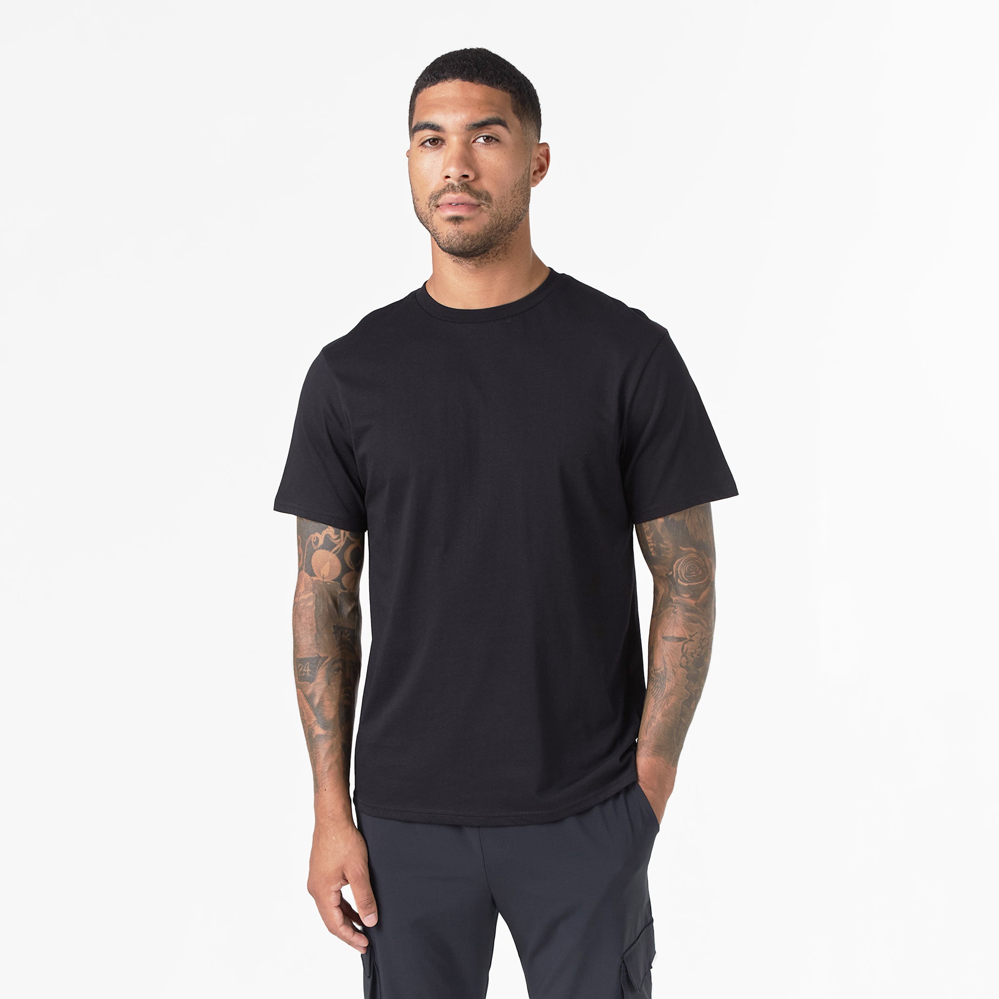 Core Relaxed Fit T-Shirt for Men | Soft Cotton Comfortable Casual Tee | Black | Perfect for Everyday Wear, Lounging, and Outings