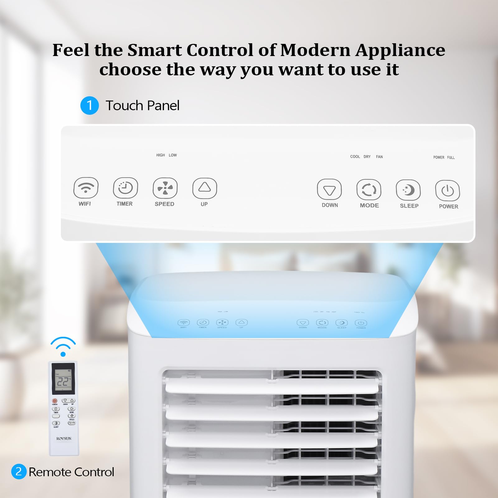 ROVSUN 10000 BTU Portable Air Conditioner Heater Combo - 4-in-1 AC Unit with Remote, Fan & Dehumidifier - Digital Display & Timer - Perfect for Home, Office, Dorm, Bedroom & Small Spaces - Easy Installation Kit Included