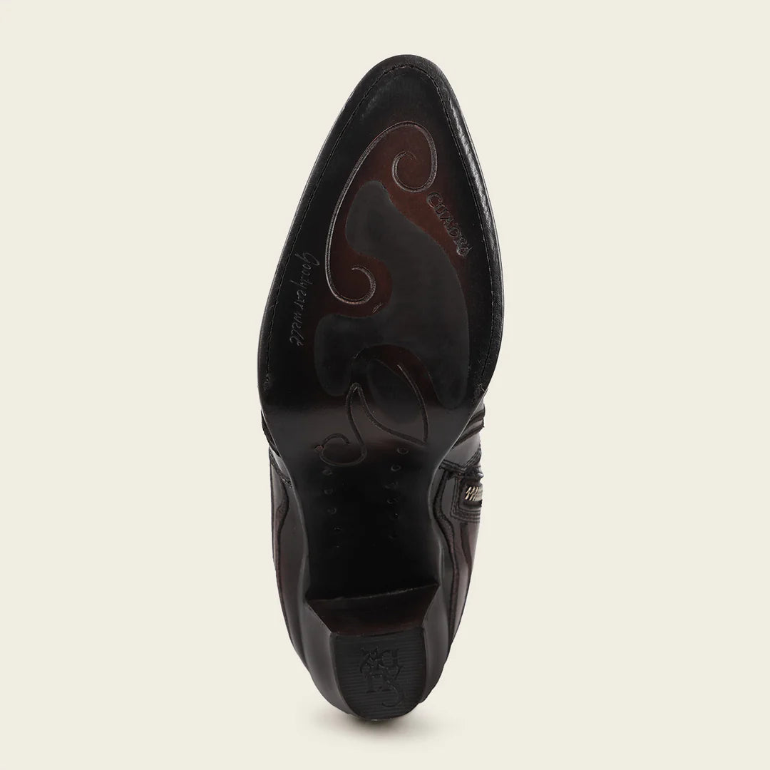 3F0QRS Women's Chocolate Cowhide Ankle Boots - Stylish & Comfortable for Casual Outings, Work & Date Nights