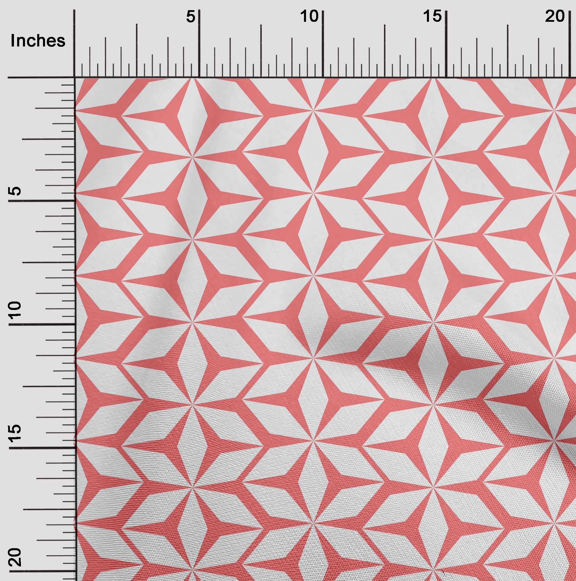 oneOone Cotton Jersey Rose Pink Geometric Print Fabric by The Yard - 58 Inch Wide Soft Stretchy Material for Dresses, Skirts & DIY Fashion Projects