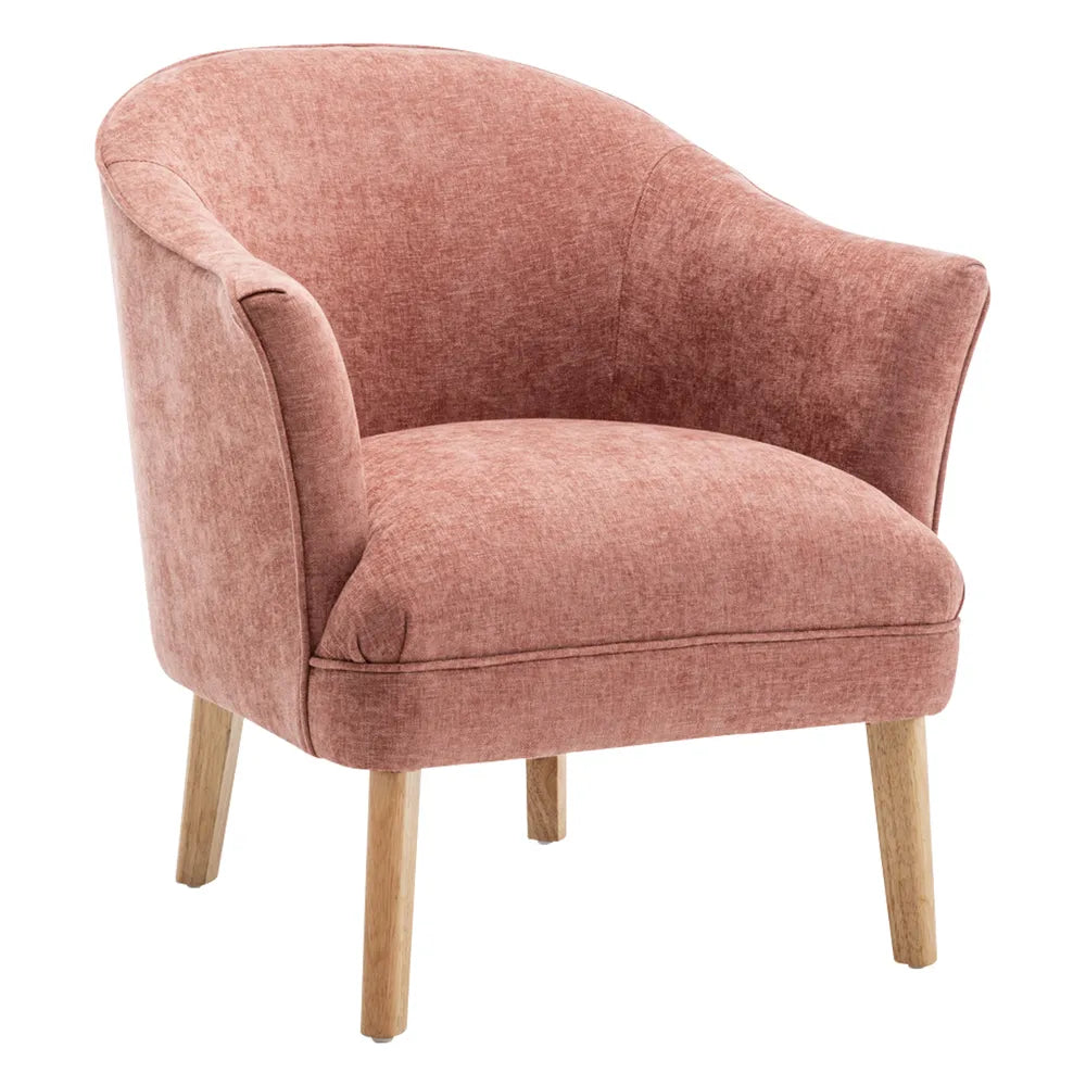 Elsa Occasional Chair - Coral Chenille Upholstered Accent Chair for Living Room, Bedroom, or Office - Comfortable & Stylish Home Decor