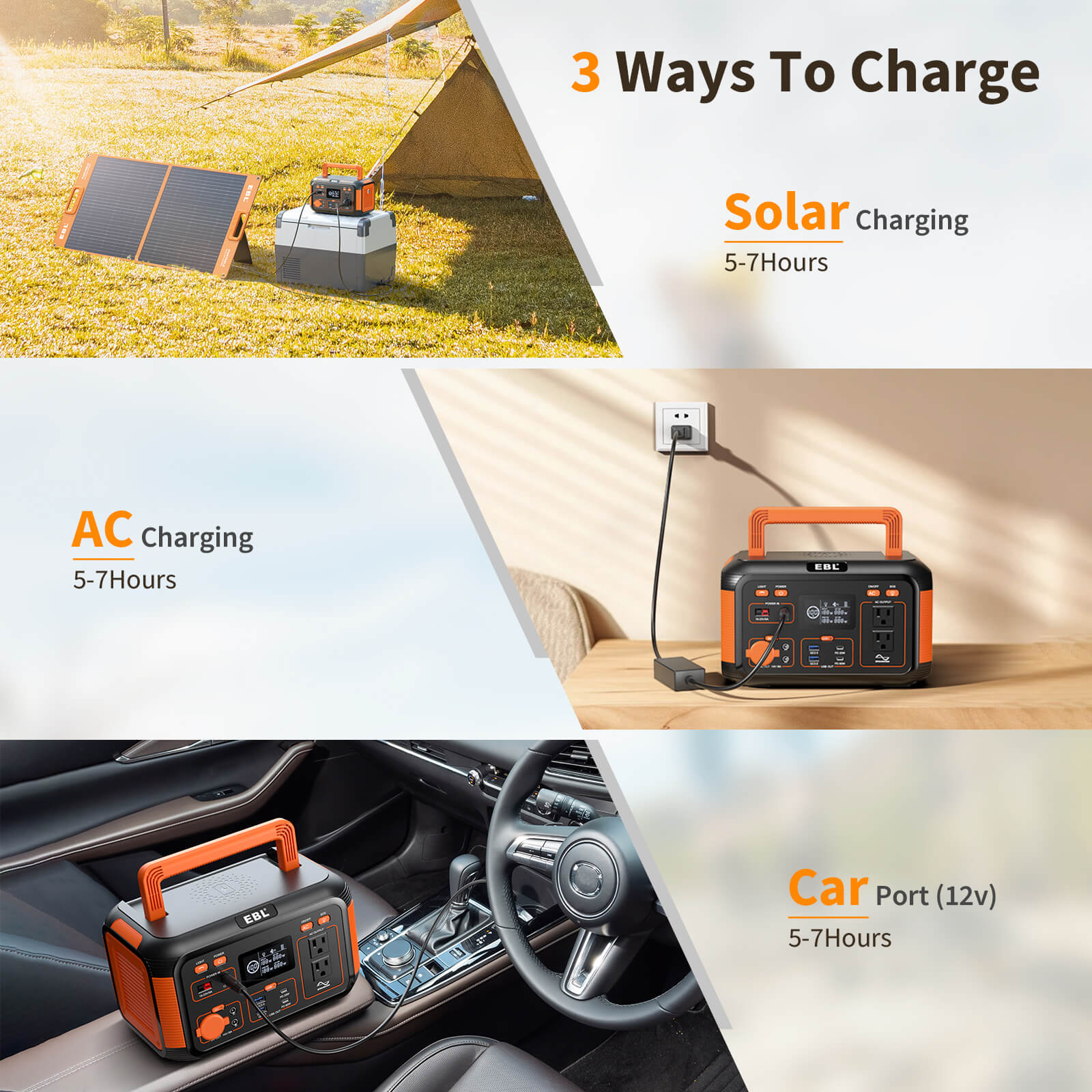 EBL 500W Portable Power Station - Mini Solar Generator for Camping, Outdoor Adventures & Emergency Backup Power