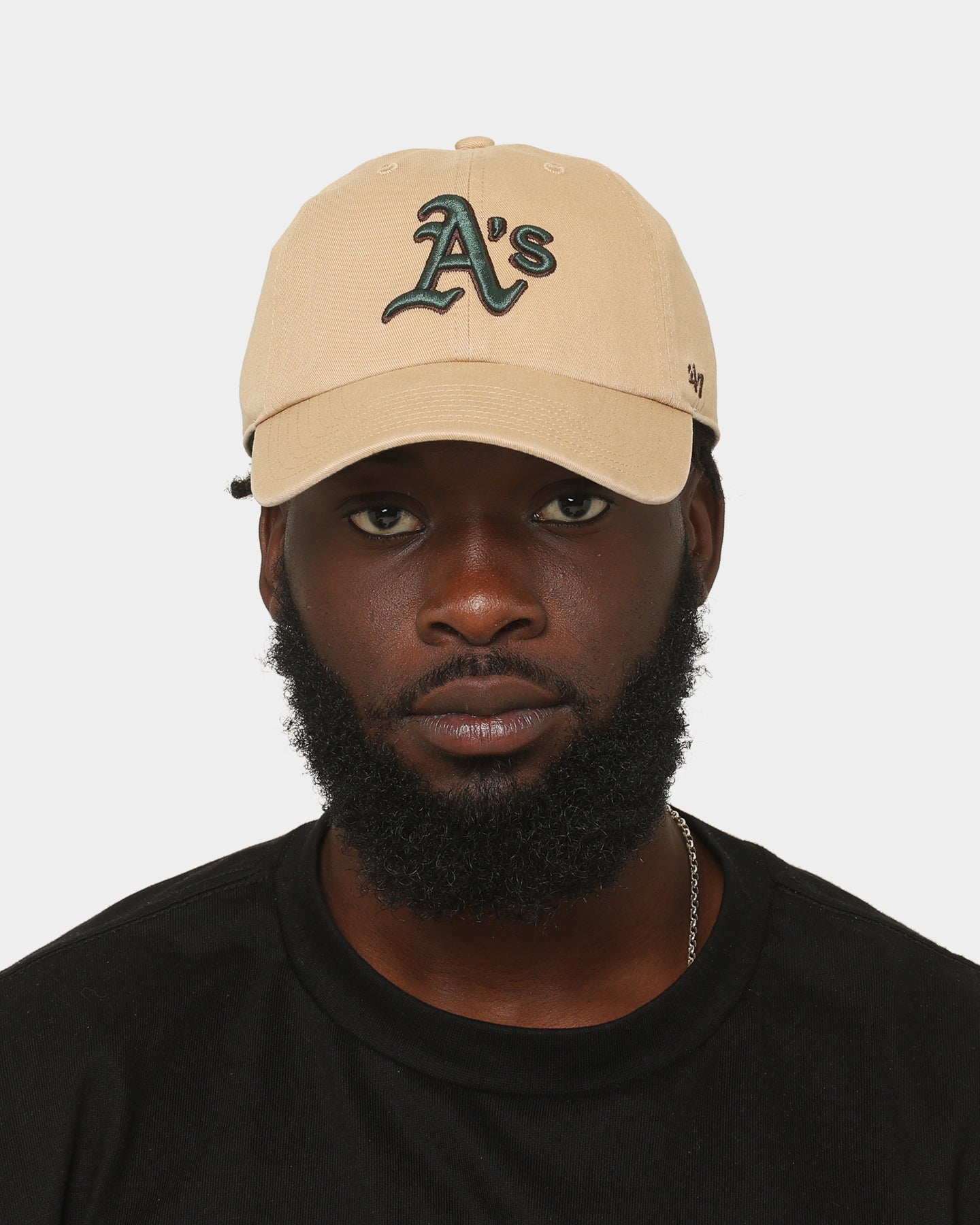 47 Brand Oakland Athletics 'Croc Hunter' Snapback Hat - Khaki/Dark Green Adjustable Strapback Cap for Baseball Fans, Outdoor Activities & Casual Wear