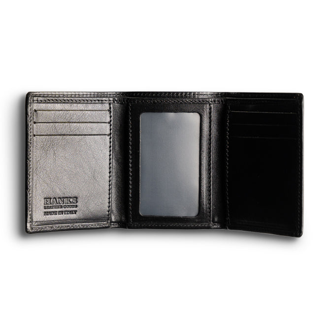 Garda Italian Leather Trifold Wallet with ID Window - Slim RFID Blocking Men's Wallet for Business & Travel