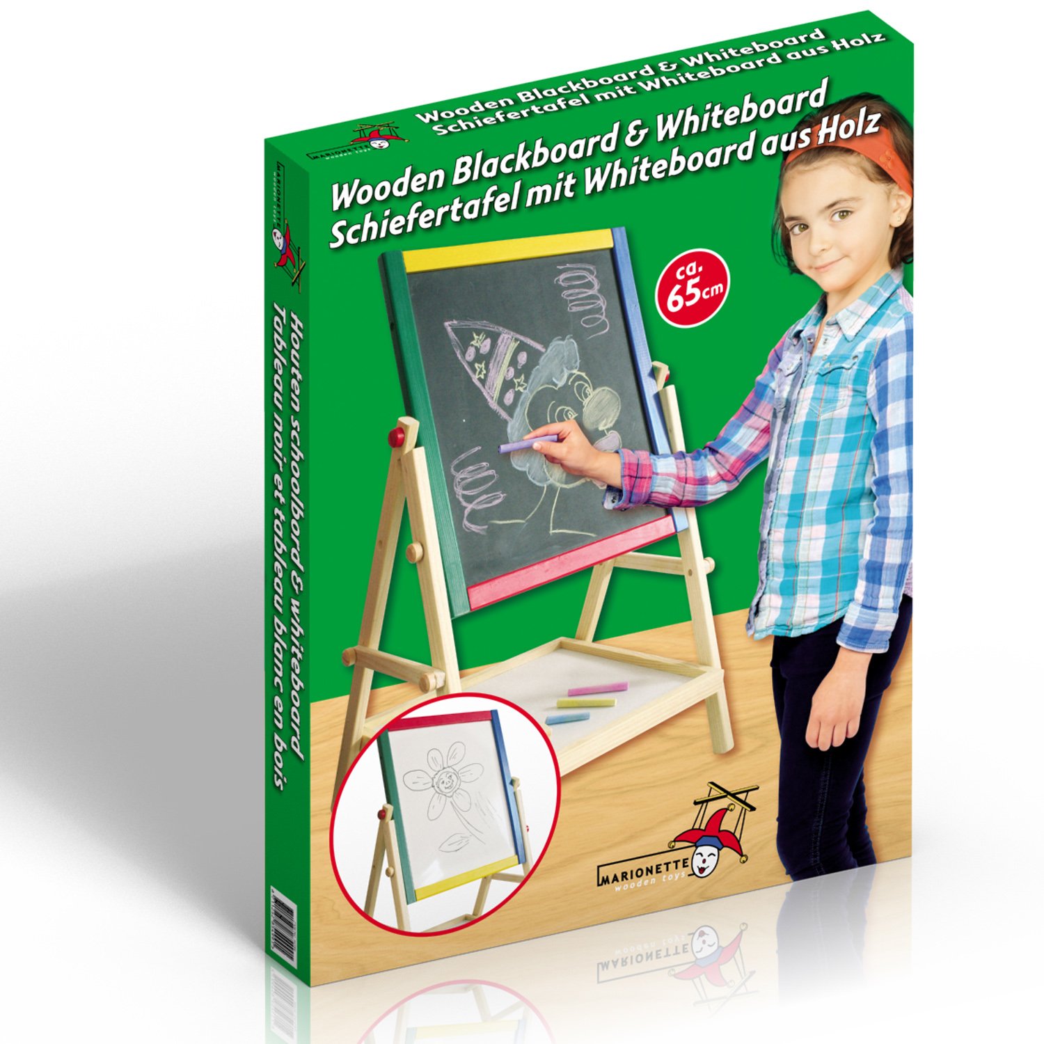 2-in-1 Wooden Blackboard & Whiteboard for Kids - Double-Sided Chalkboard & Dry Erase Board for Drawing, Learning & Play - Perfect for Home, Classroom & Preschool Activities