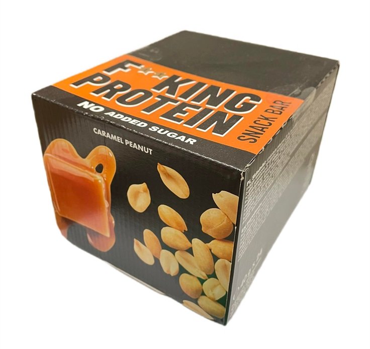 Allnutrition Fitking Protein Snack Bar - Caramel Peanut Flavor (24 Pack, 40g Each) | High Protein Energy Bar for Gym, Hiking & Healthy On-the-Go Snacking