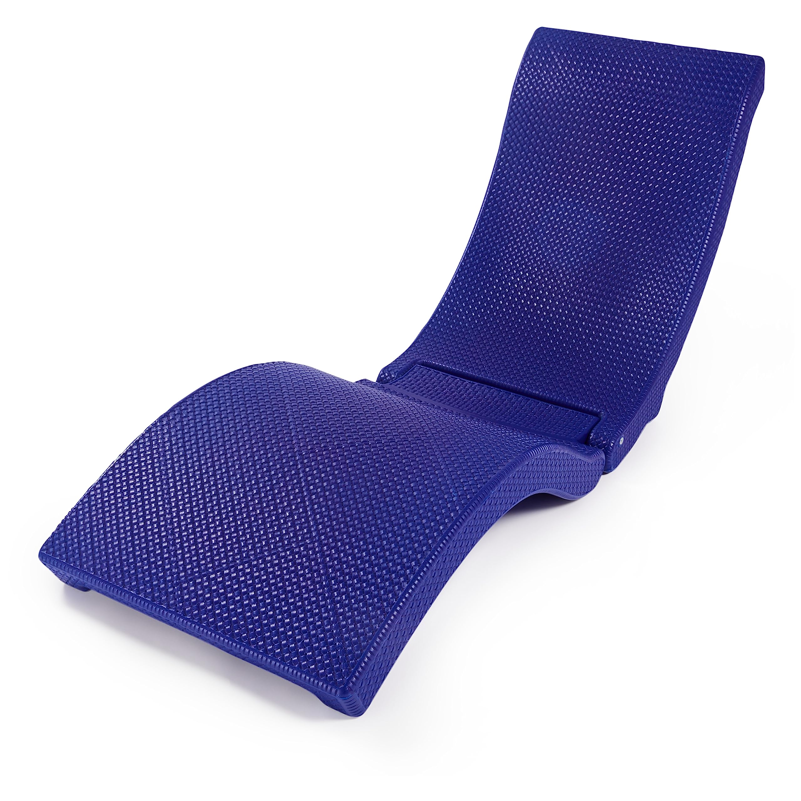 SwimWays Terra Sol Sonoma 2-in-1 Adult Pool Float & Patio Lounge Chair - Durable Inflatable Beach Chair & Outdoor Chaise Lounge for Pool, Lake or Backyard - Blue