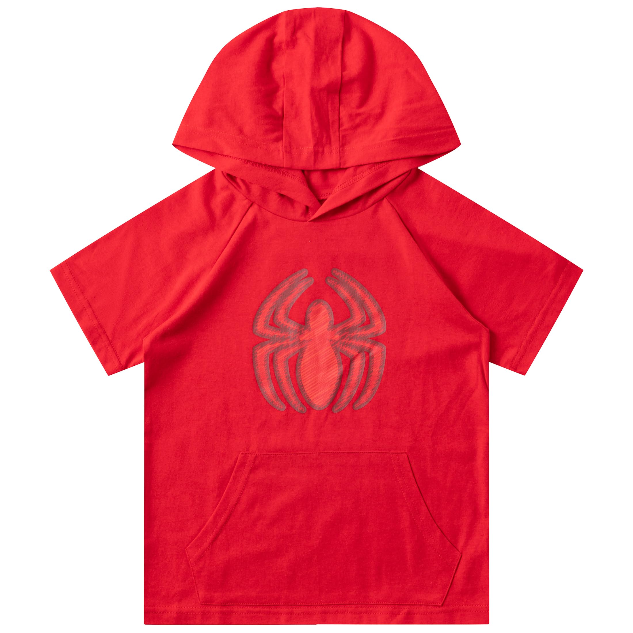 Marvel Spiderman Boys T-Shirt & Hoodie Shorts Set for Toddlers & Kids - Cool Superhero Outfit for Playtime & Birthday Parties