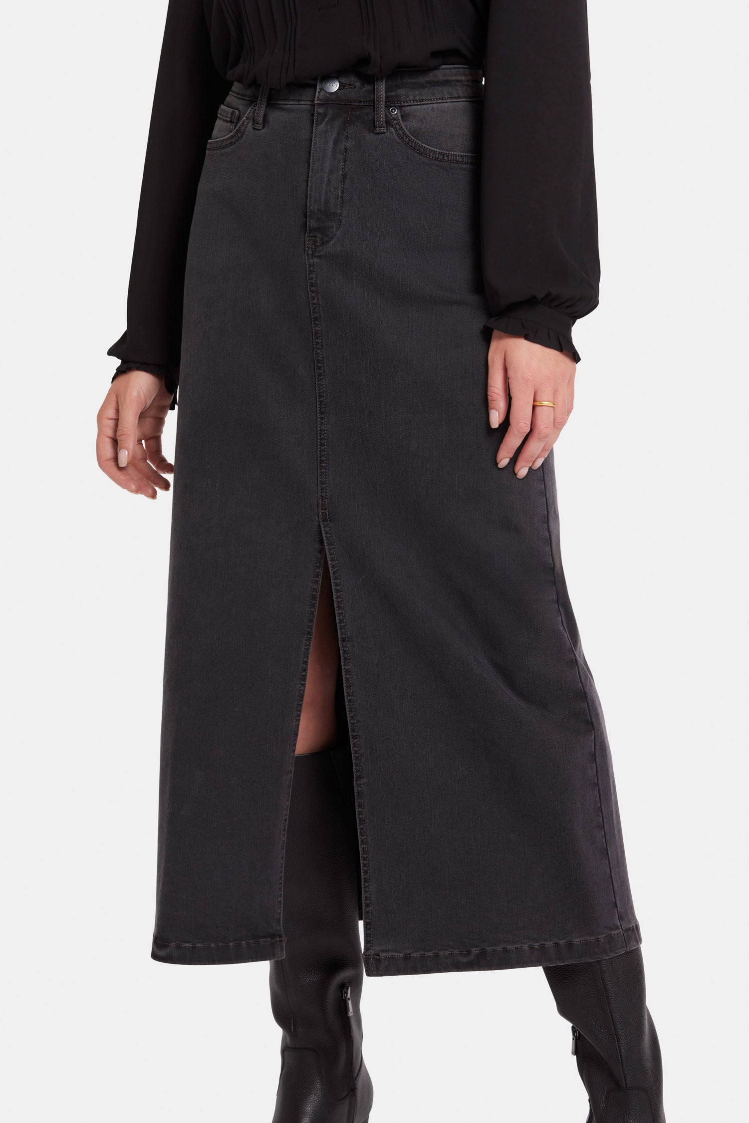 Elegant High Rise Long Skirt with Cloud Stone Print - Perfect for Office Wear, Date Night & Special Occasions