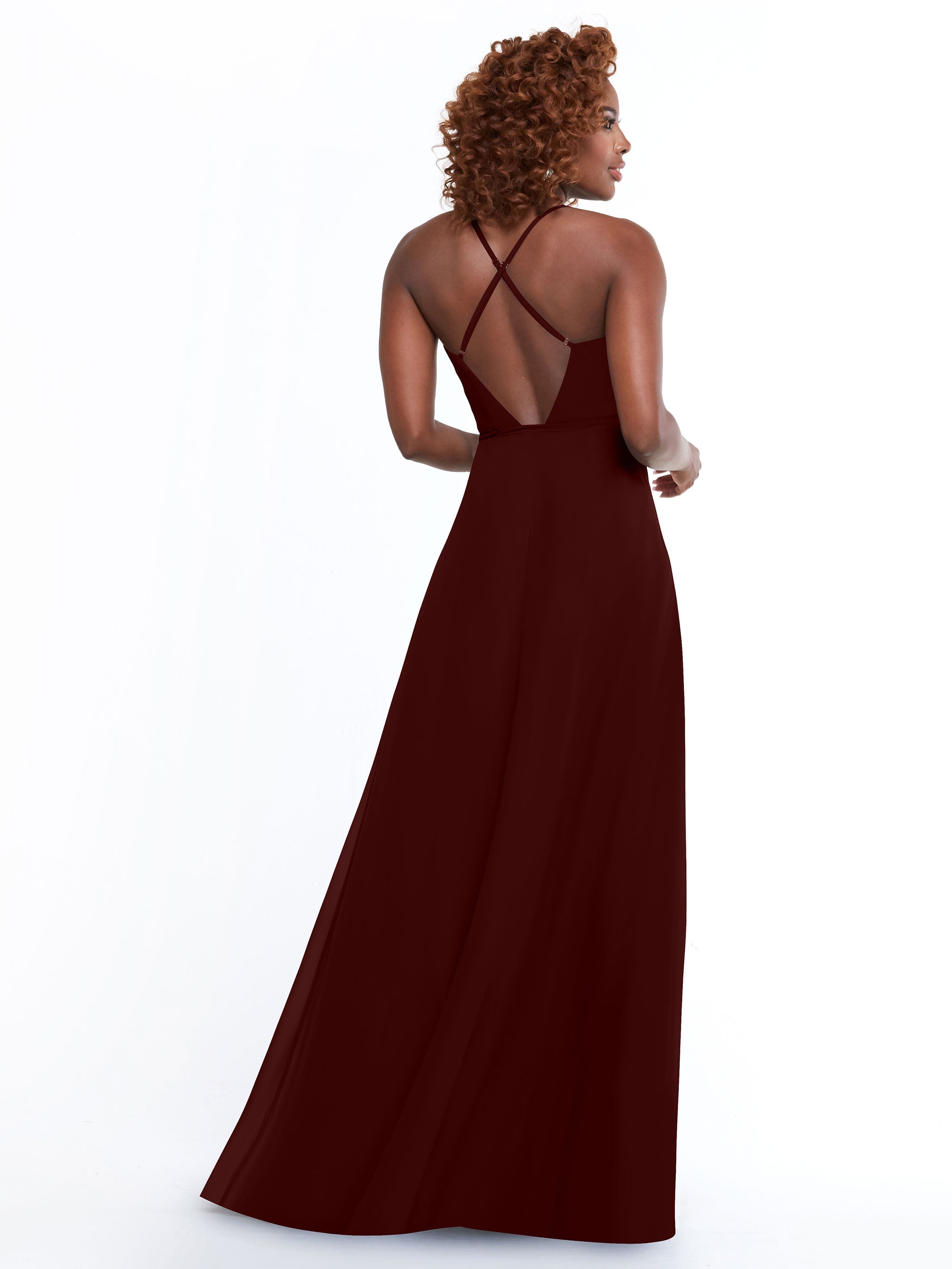 Elegant 80171 Sheath Chiffon Bridesmaid Dress with Adjustable Self-Tie Waist Sash - Perfect for Weddings, Formal Events & Special Occasions