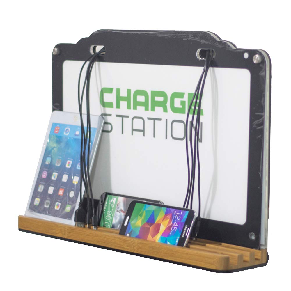 Wall Mount Multi-Device Fast Charging Station with Built-in LED Lights - 6-Port USB Charger for Phones, Tablets & Smart Devices - Perfect for Airports, Hotels, Offices & Public Spaces