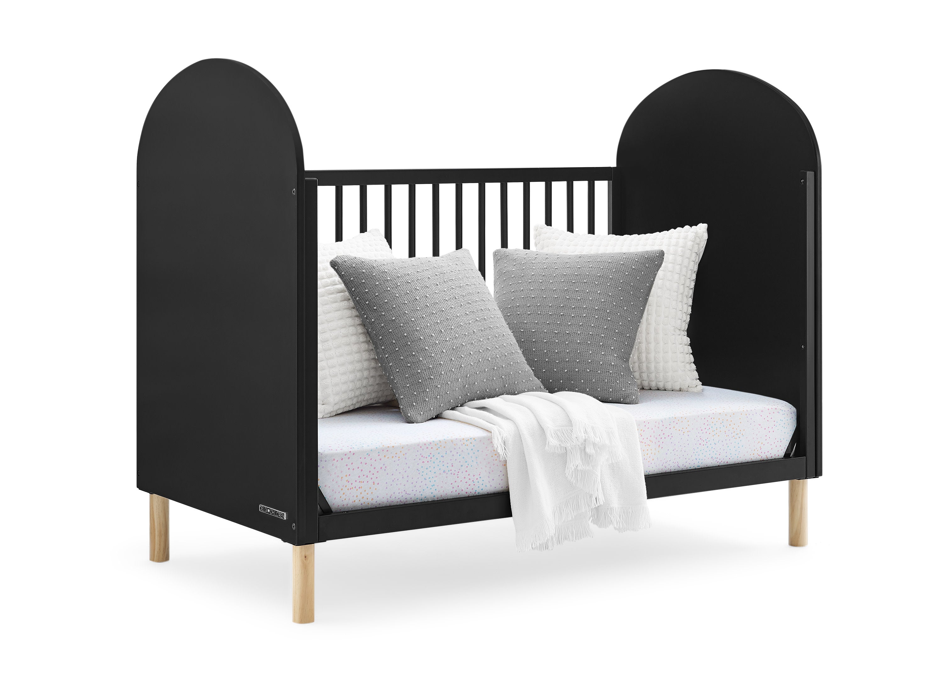 Reese 4-in-1 Convertible Baby Crib - Toddler Bed, Daybed & Full-Size Bed | Safe & Stylish Nursery Furniture for Newborns to Teens | Perfect for Small Spaces & Growing Families