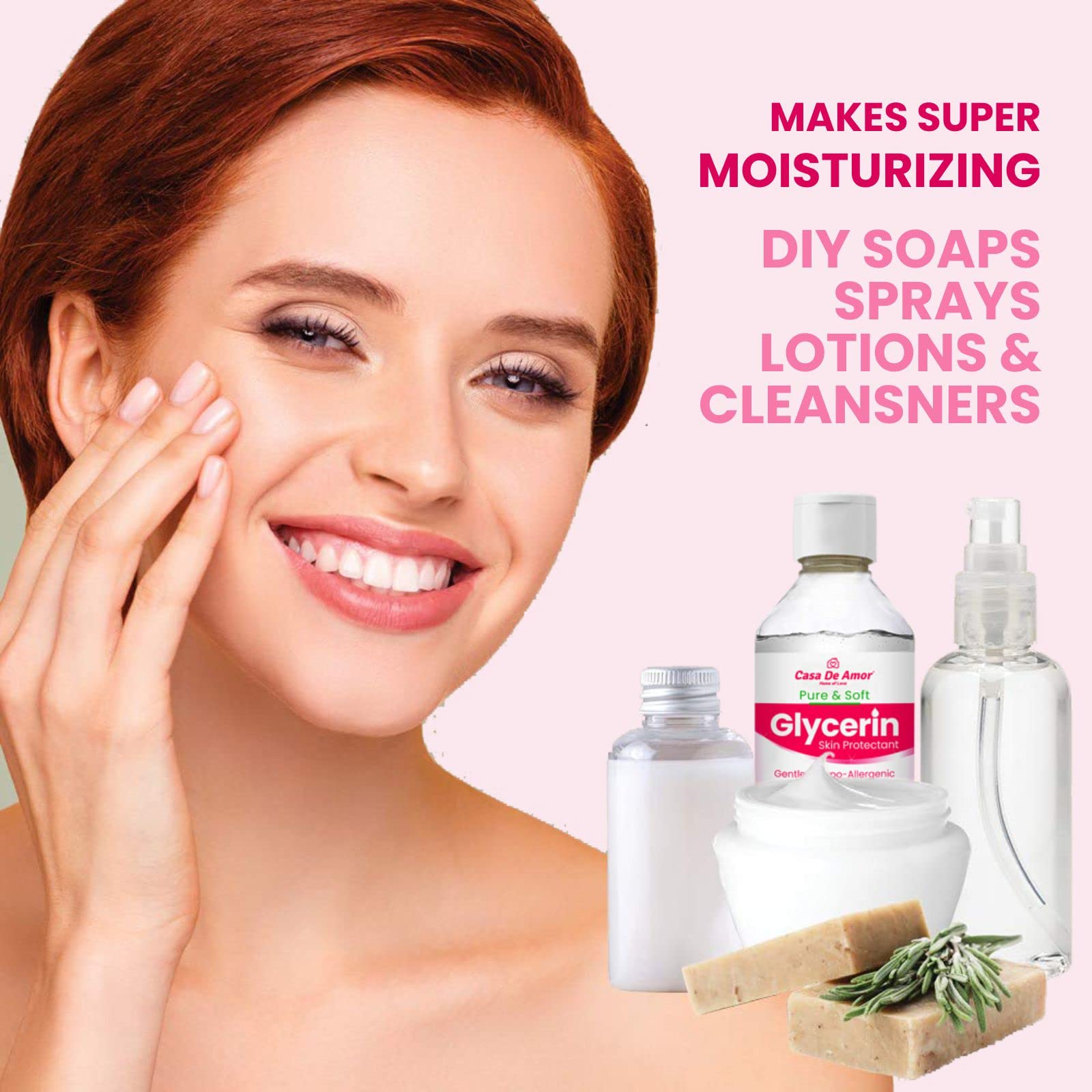 Pure Glycerin Liquid for Skin Care - 300ml Moisturizing & Softening Solution - Hydrates Dry Skin, Face & Body - Ideal for DIY Beauty, Soap Making & Hair Care