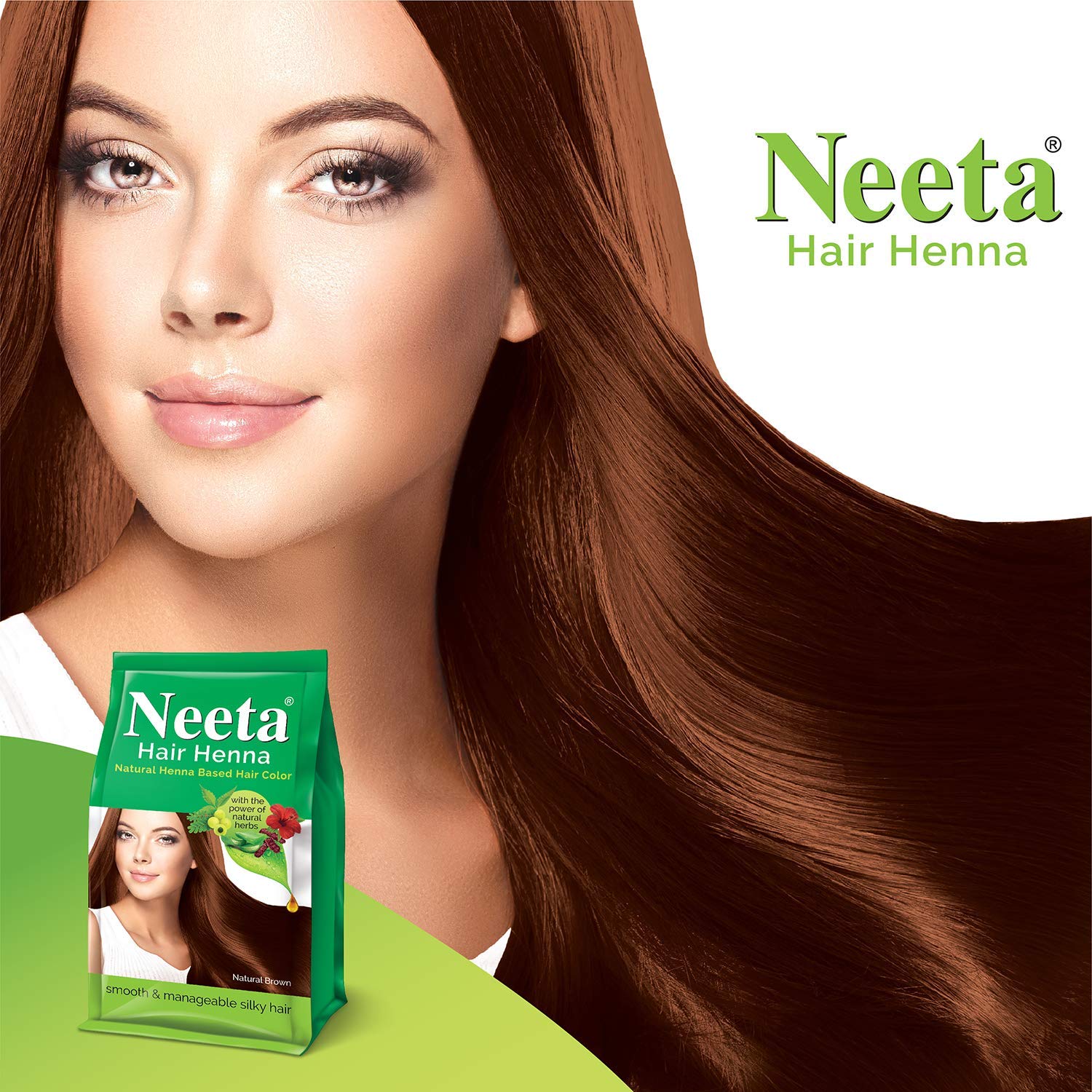 Natural Brown Henna Hair Color with 5 Herbs - Ammonia Free Hair Dye for Women & Men (125g, 4 Pack) | Safe Chemical-Free Hair Coloring for Gray Coverage & Natural Highlights at Home