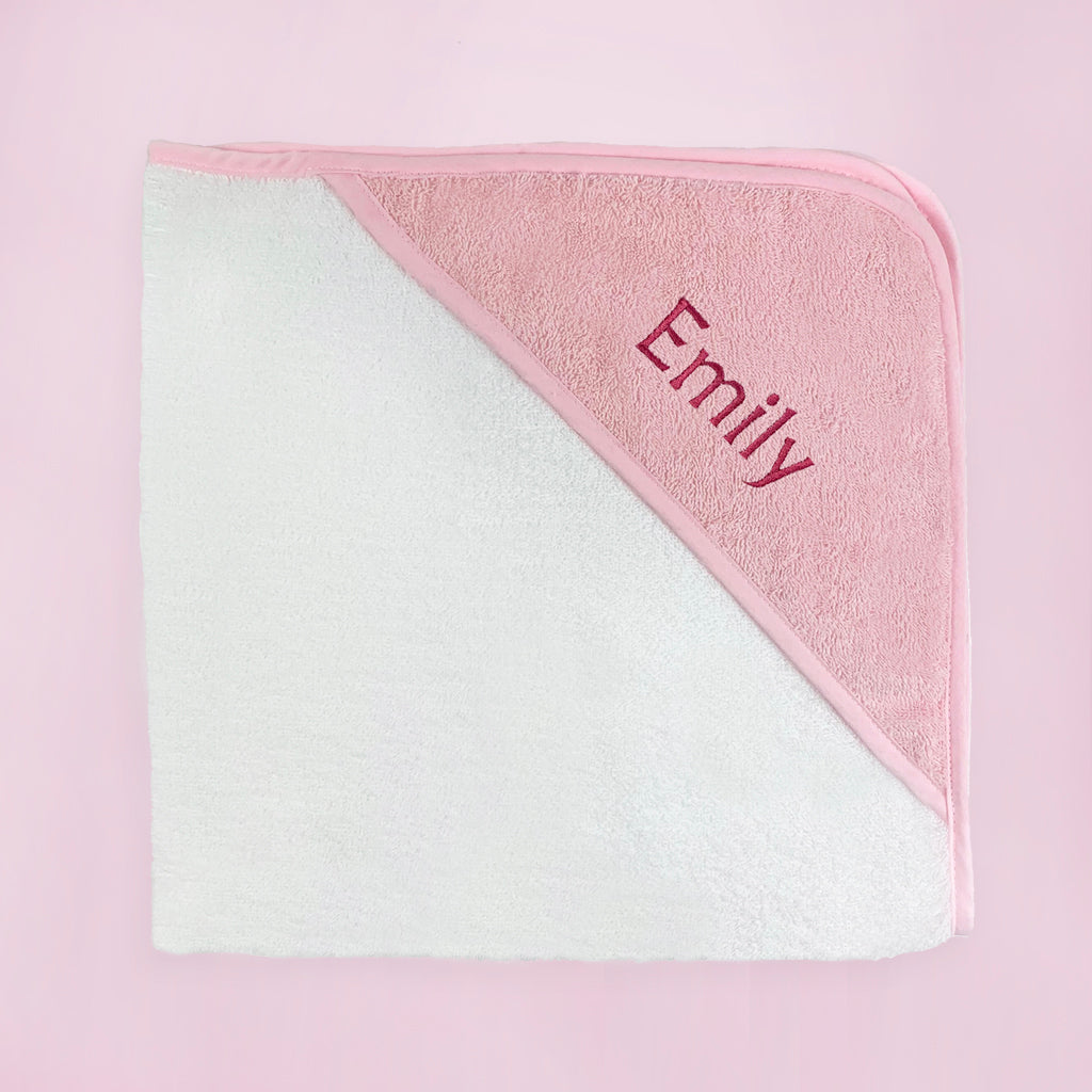 Personalized Pink Baby Hooded Tower - Soft & Absorbent Infant Bath Towel for Newborns, Toddlers - Perfect for Bath Time, Swimming & Photo Shoots