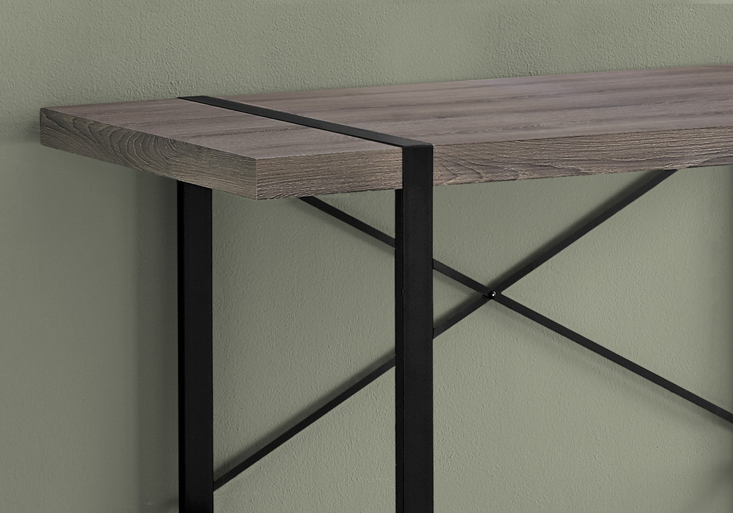 Dray Desk Dark Taupe - Modern Minimalist Home Office Desk for Small Spaces | Perfect for Remote Work, Study & Writing