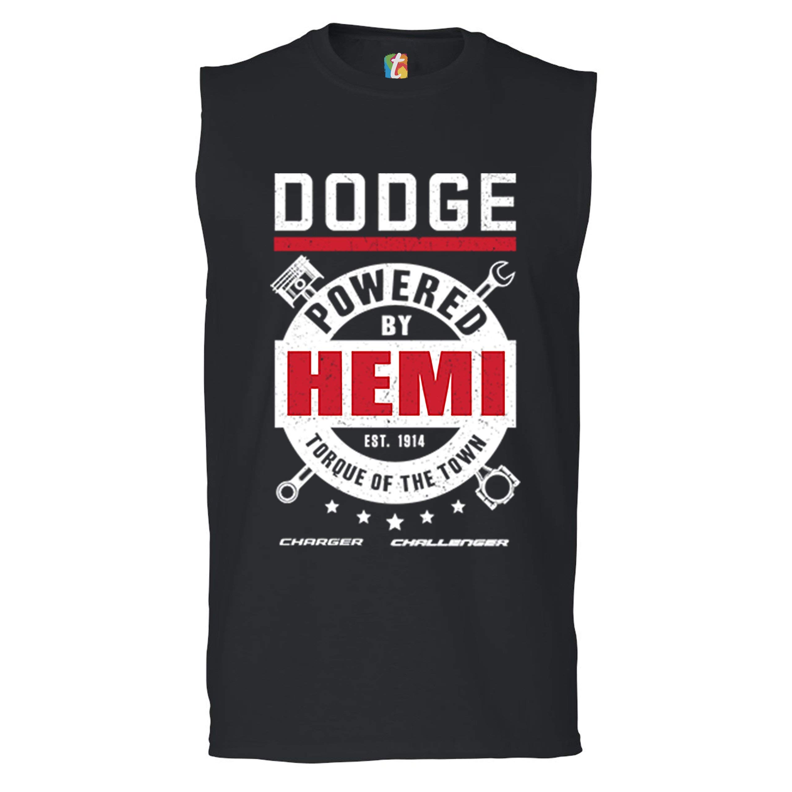Official Licensed Dodge Hemi Muscle Shirt for Men - Dodge Charger & Challenger Graphic Tee - Perfect for Car Enthusiasts, Racing Events & Casual Wear