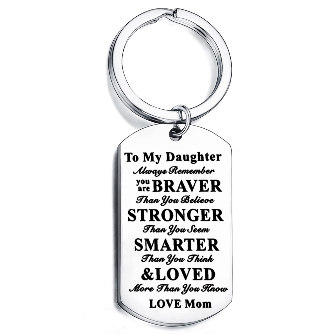 Believe & Confident Inspirational Keychain for Daughter & Son - Motivational Dog Tag Keychain Gift from Mom & Dad - Perfect for Graduation, Birthday & Everyday Encouragement