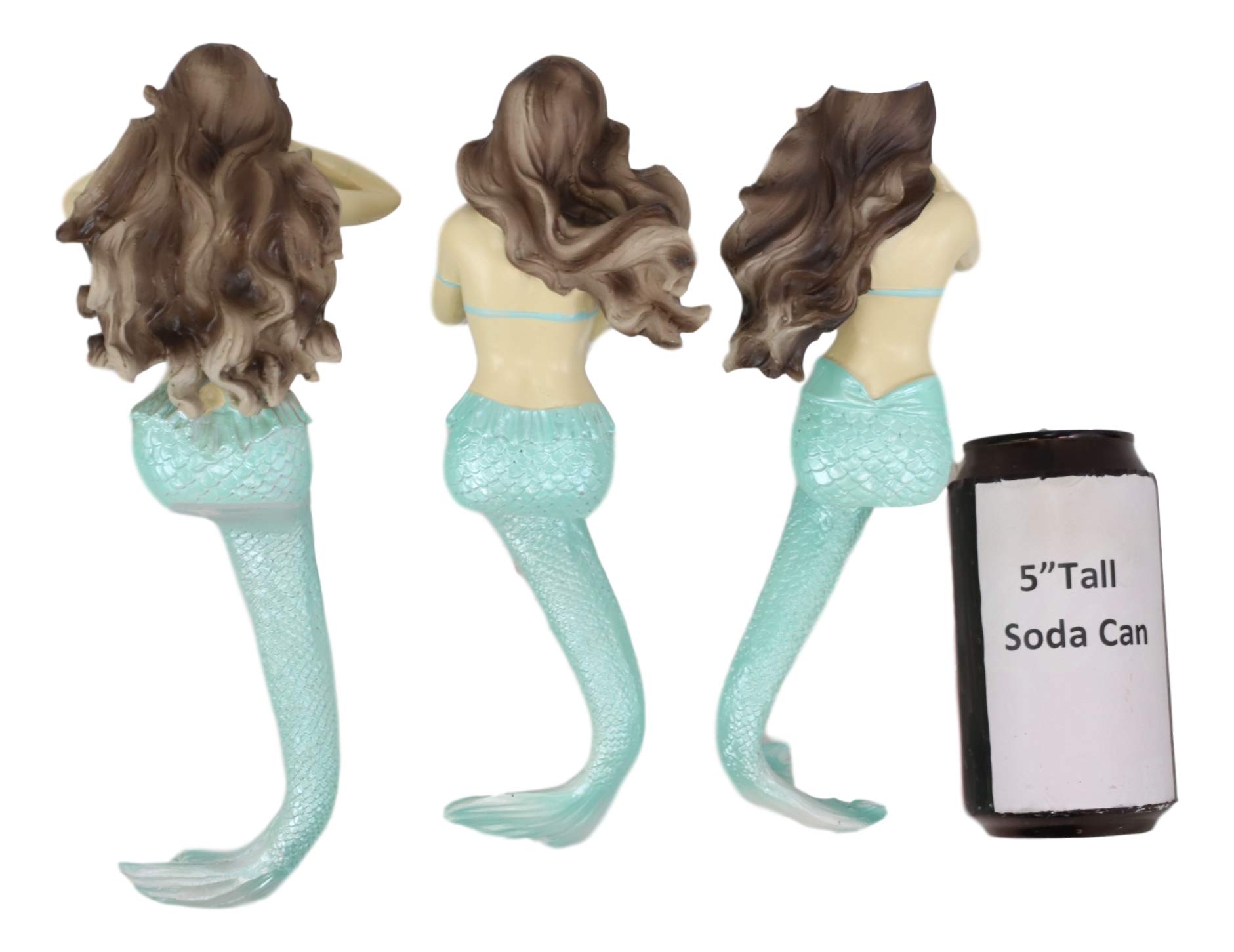 Ebros Capiz Ocean See No Evil Hear No Evil Speak No Evil Mermaid Siren Shelf Sitter Figurine - 9.25