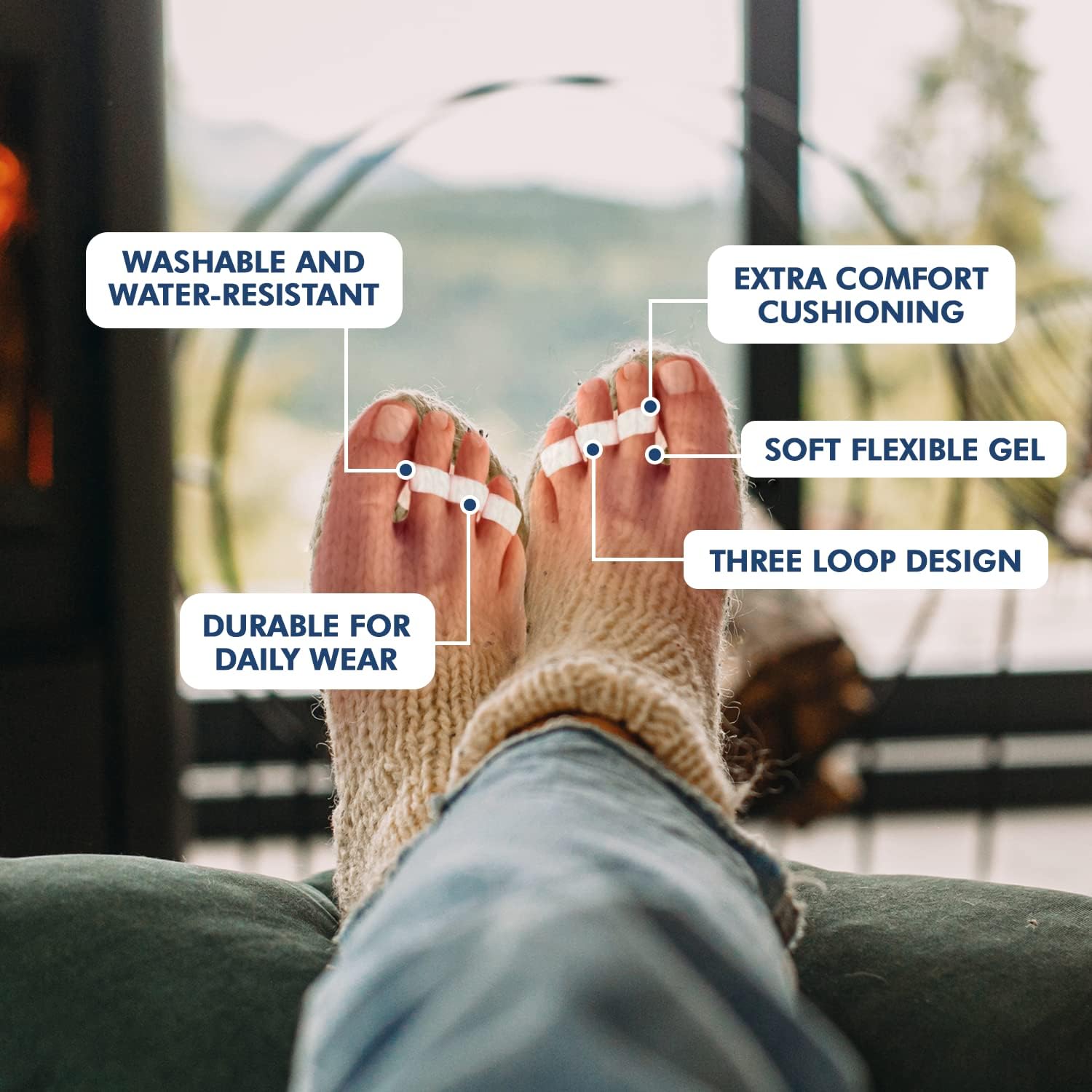 Sole Care Silicone Gel Toe Separators - 1 Pair Hammer Toe Corrector & Pain Relief | Soft Gel Splints for Overlapping Toes Prevention | Ideal for Yoga, Running & Daily Comfort