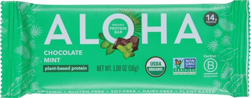 Organic Vegan Protein Bars - Low Sugar, Paleo, Non-GMO | Chocolate Mint Flavor for Fitness & Snacking