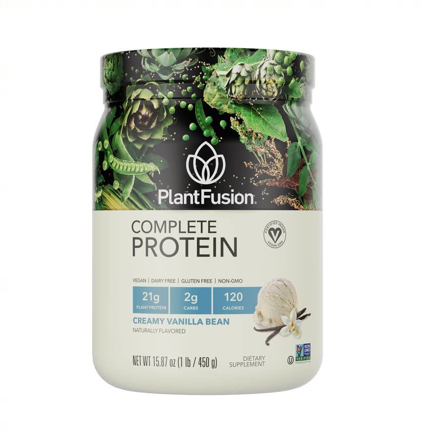 PlantFusion Vegan Protein Powder - Dairy Free, Gluten Free, Vanilla 1 lb | Plant-Based Protein with BCAAs & Digestive Enzymes for Muscle Recovery & Digestion | Perfect for Post-Workout, Smoothies & Healthy Lifestyles