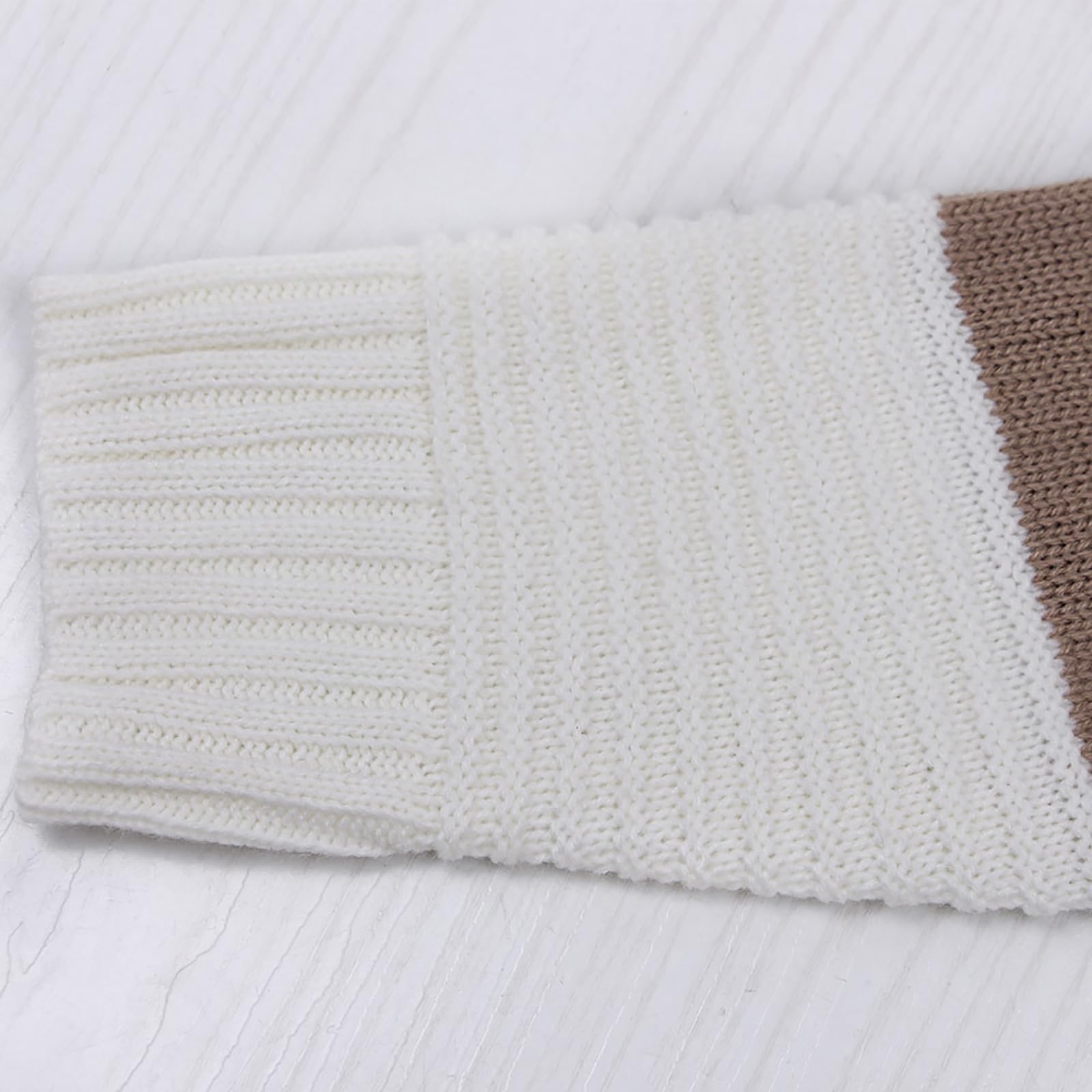 Shermie Women's Colorblock Knitted Sweater - Long Sleeve Crew Neck Loose Casual Pullover Top for Fall & Winter | Cozy Office Wear, Weekend Outfits, Layering Essential