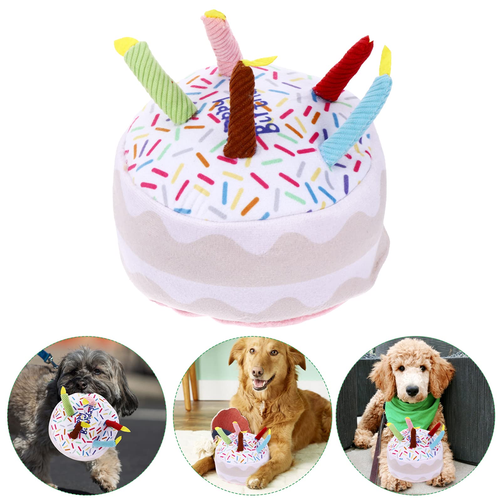 POPETPOP Pet Birthday Toy - Plush Puppy Chew Toy & Snuffle Pad for Dogs, Interactive Dog Treats & Grinding Toy, Perfect Gift for Puppy Playtime, Training, and Birthday Celebrations