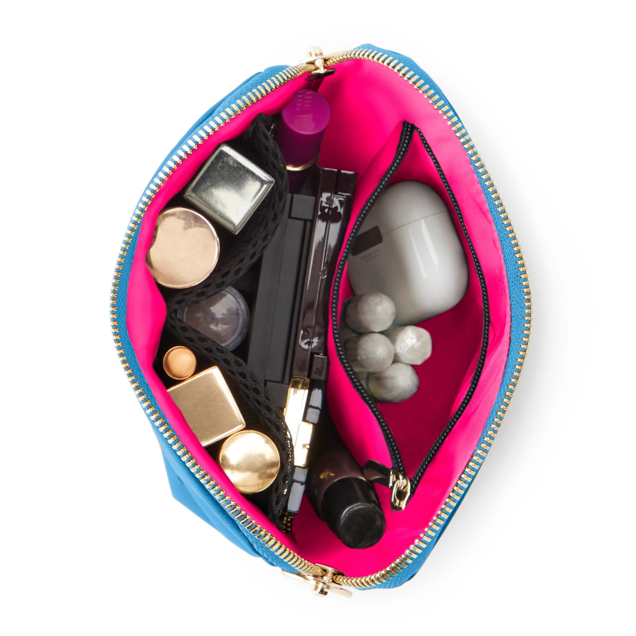Premium Leather Makeup Bag for Women - Waterproof Cosmetic Organizer with Zipper Closure - Perfect for Travel, Gym & Daily Essentials Storage