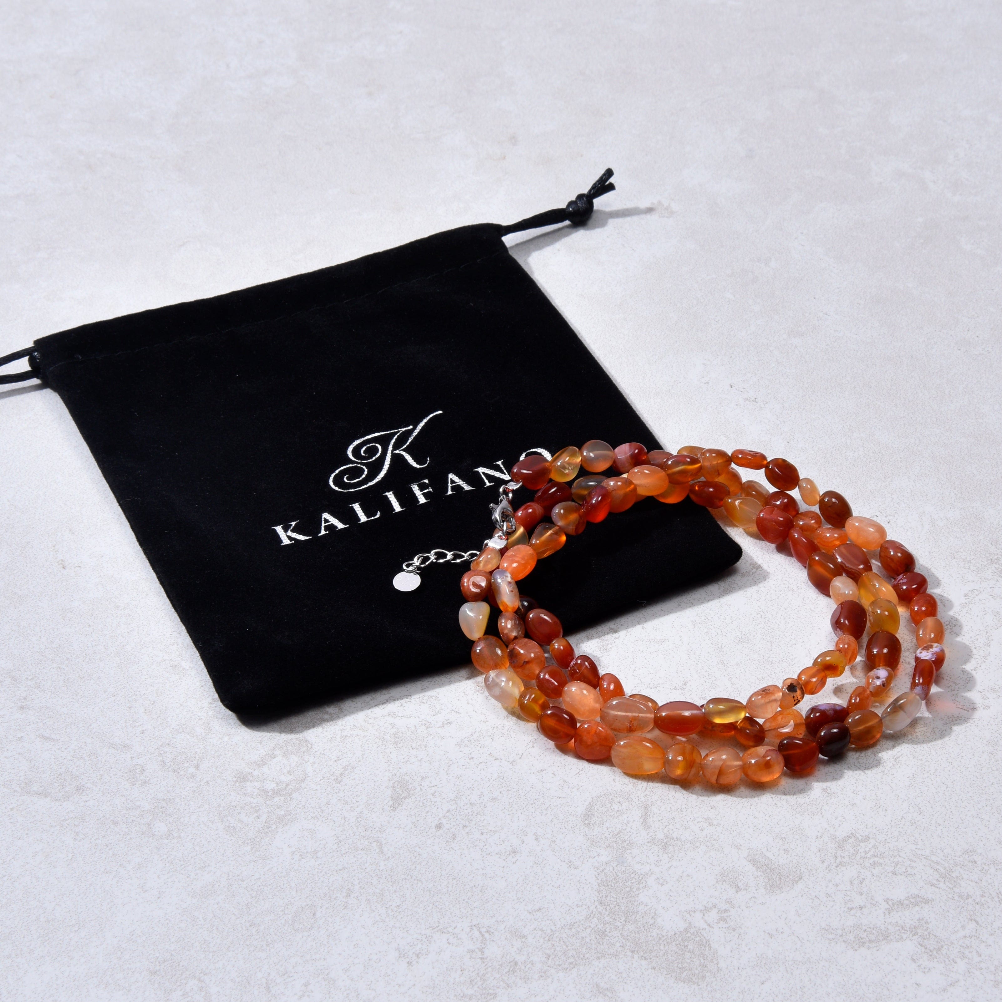 8mm Carnelian Beaded Necklace & Multi-Wrap Bracelet Set - Natural Stone Jewelry for Women, Boho Chic Accessories for Everyday Wear and Spiritual Healing