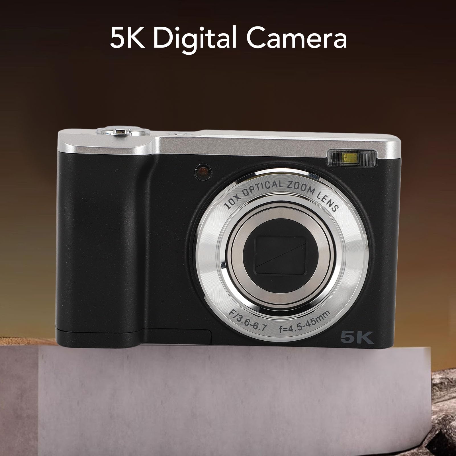5K Digital Camera with 10x Zoom & Anti-Shake for Vlogging & Travel Photography