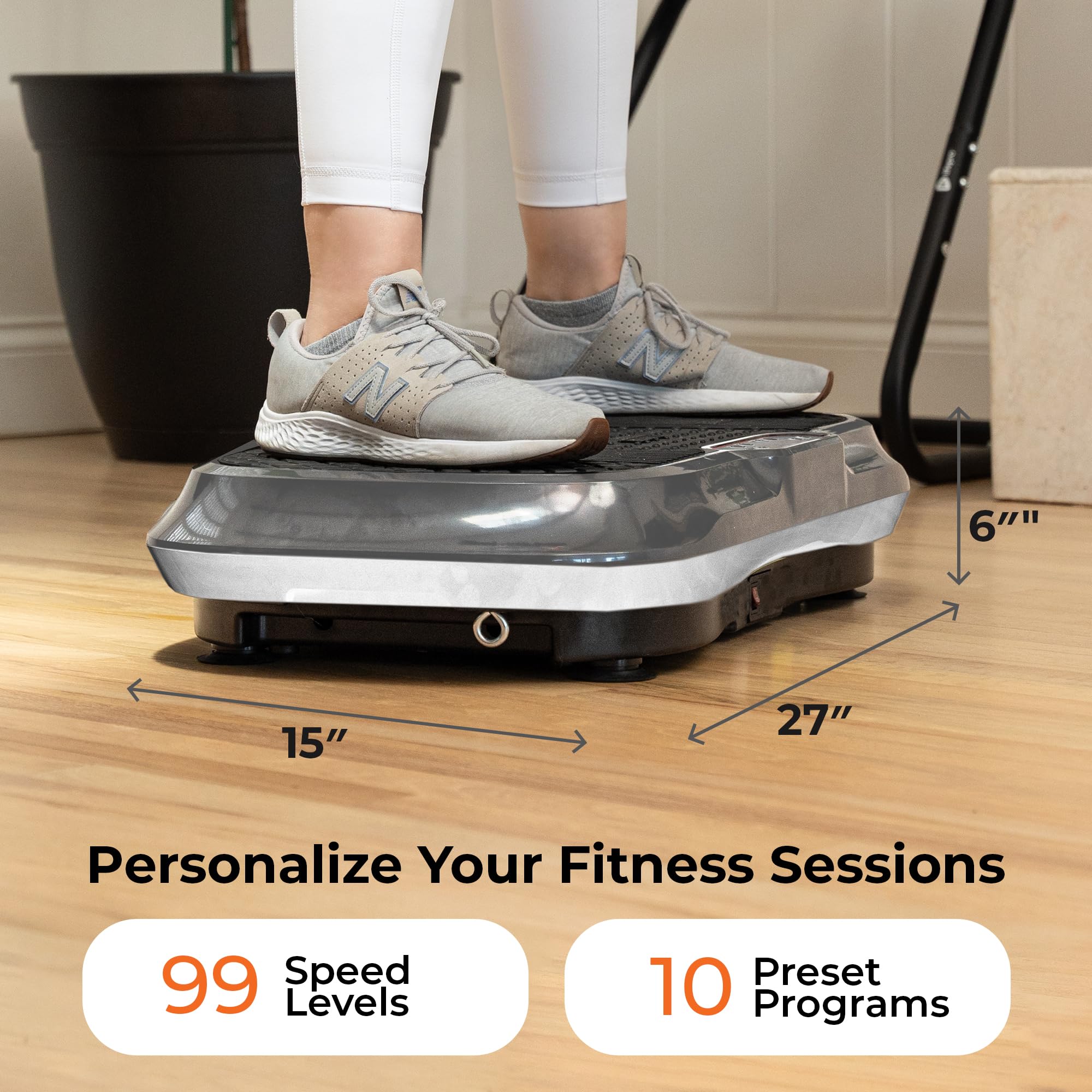 Lifepro Waver Vibration Plate Exercise Machine - High-Intensity Full-Body Workout Platform with Resistance Bands for Muscle Activation, Strength Toning & Fat Loss - Home Gym Fitness Equipment for Weight Loss & Recovery