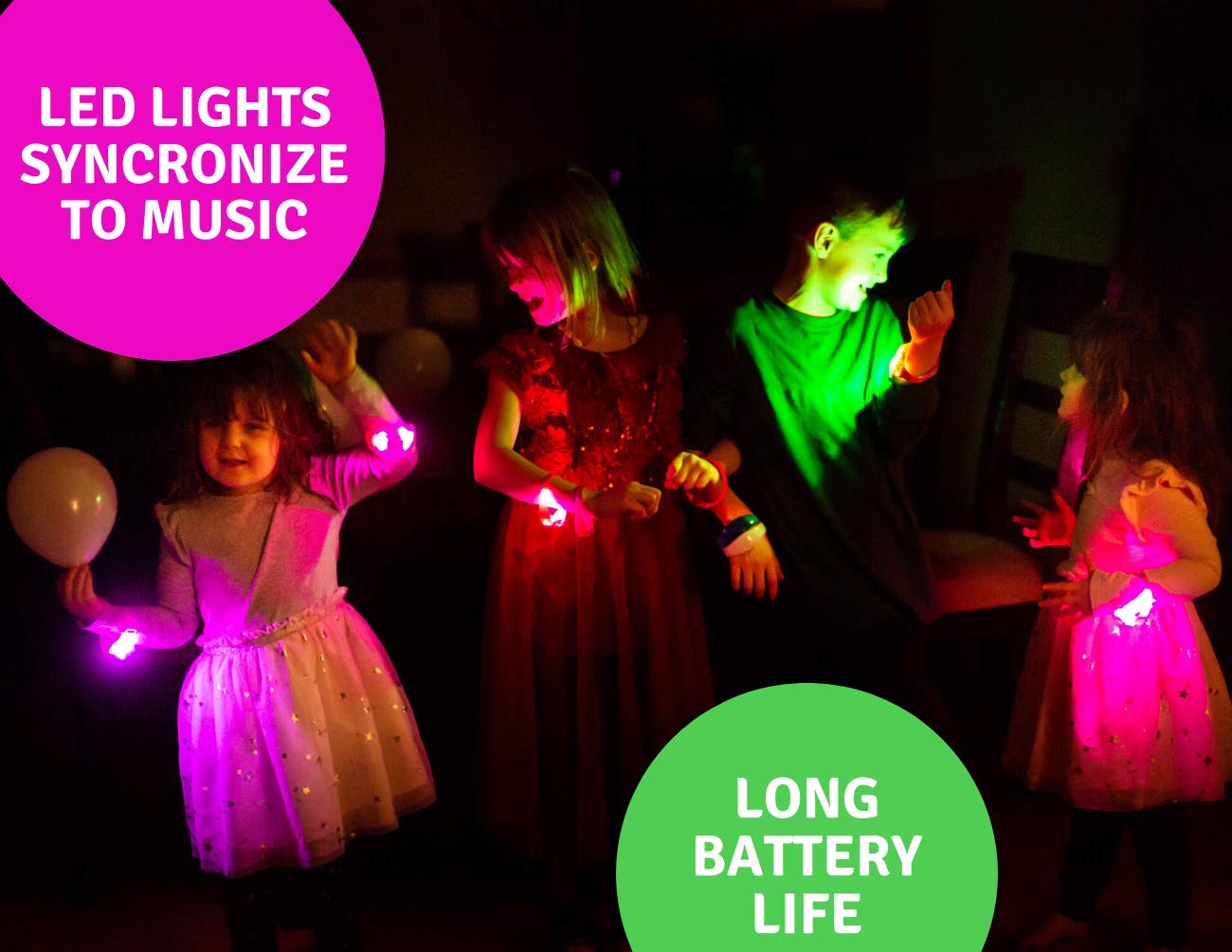 Glow in the Dark Bracelets - 14 Pack Music & Sound Activated LED Glow Wristbands with Flashing Strobe Lights | Perfect for Birthday Parties, Concerts, Raves, Festivals & Night Events | Fun Glow Party Favors for Kids & Adults