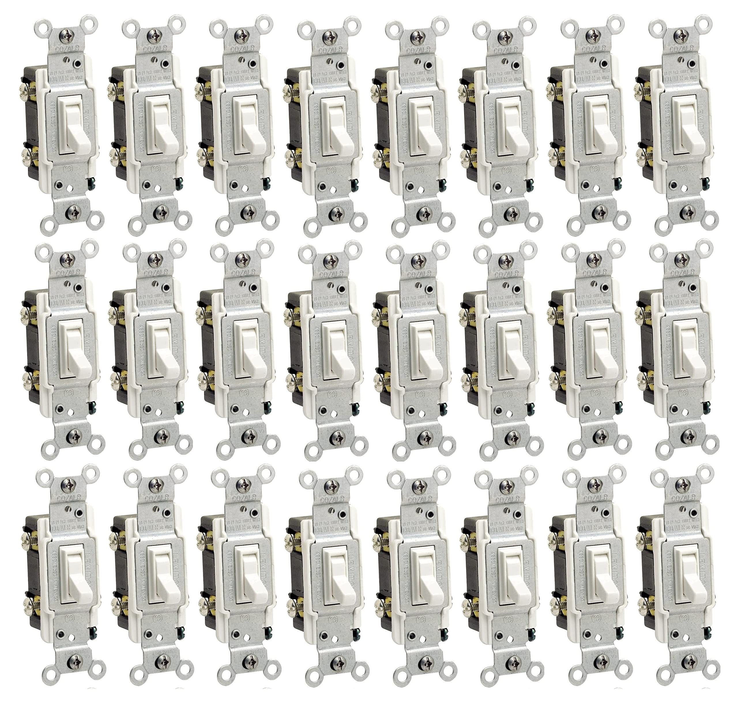 Leviton CO/ALR 15 Amp Toggle Switch - Single Pole, White (1-Pack) - Perfect for Home Electrical Upgrades and DIY Projects