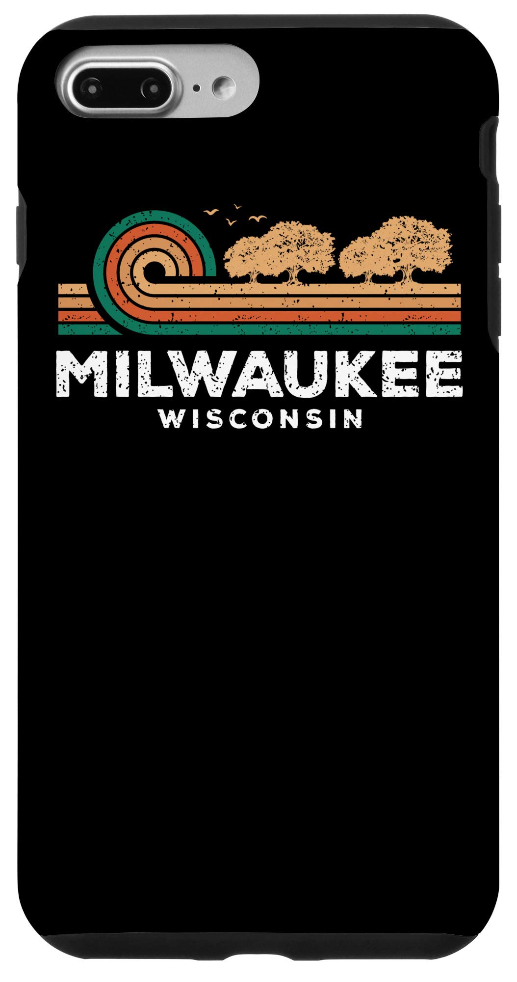 Vintage Milwaukee Sunset Wisconsin Souvenir Phone Case for iPhone 7 Plus/8 Plus - Perfect for Travel Gifts & Local Pride