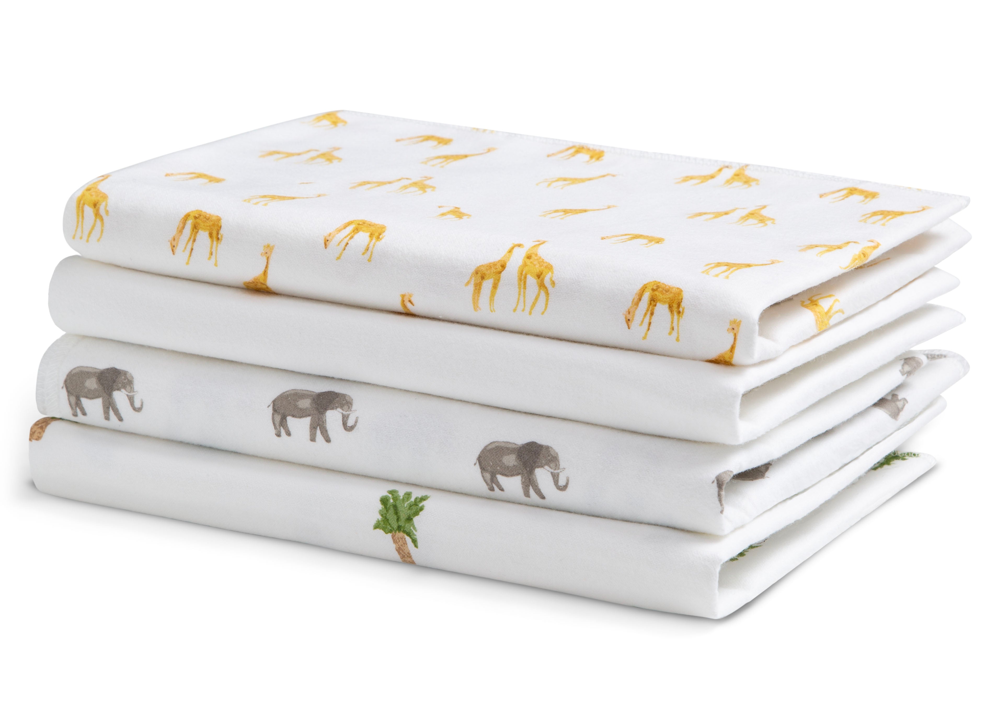 Soft 100% Cotton Flannel Baby Receiving Blankets - 4 Pack for Newborns & Infants - Perfect for Swaddling, Nursing & Cuddling