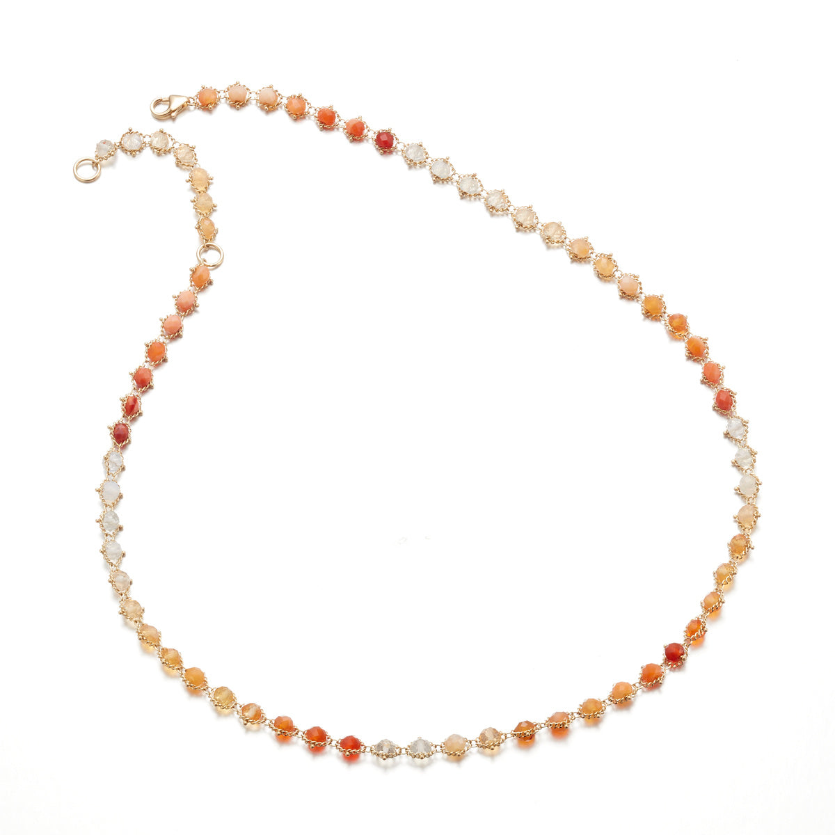 Fire Opal Woven Necklace for Women - Handmade Bohemian Jewelry - Perfect for Weddings, Parties & Everyday Wear