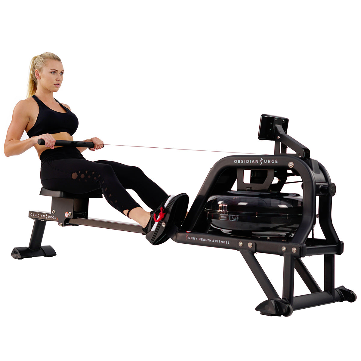 Obsidian Surge Water Rowing Machine with LCD Monitor - Full Body Workout Rower for Home Gym, Cardio & Strength Training | Perfect for Small Spaces & Indoor Fitness