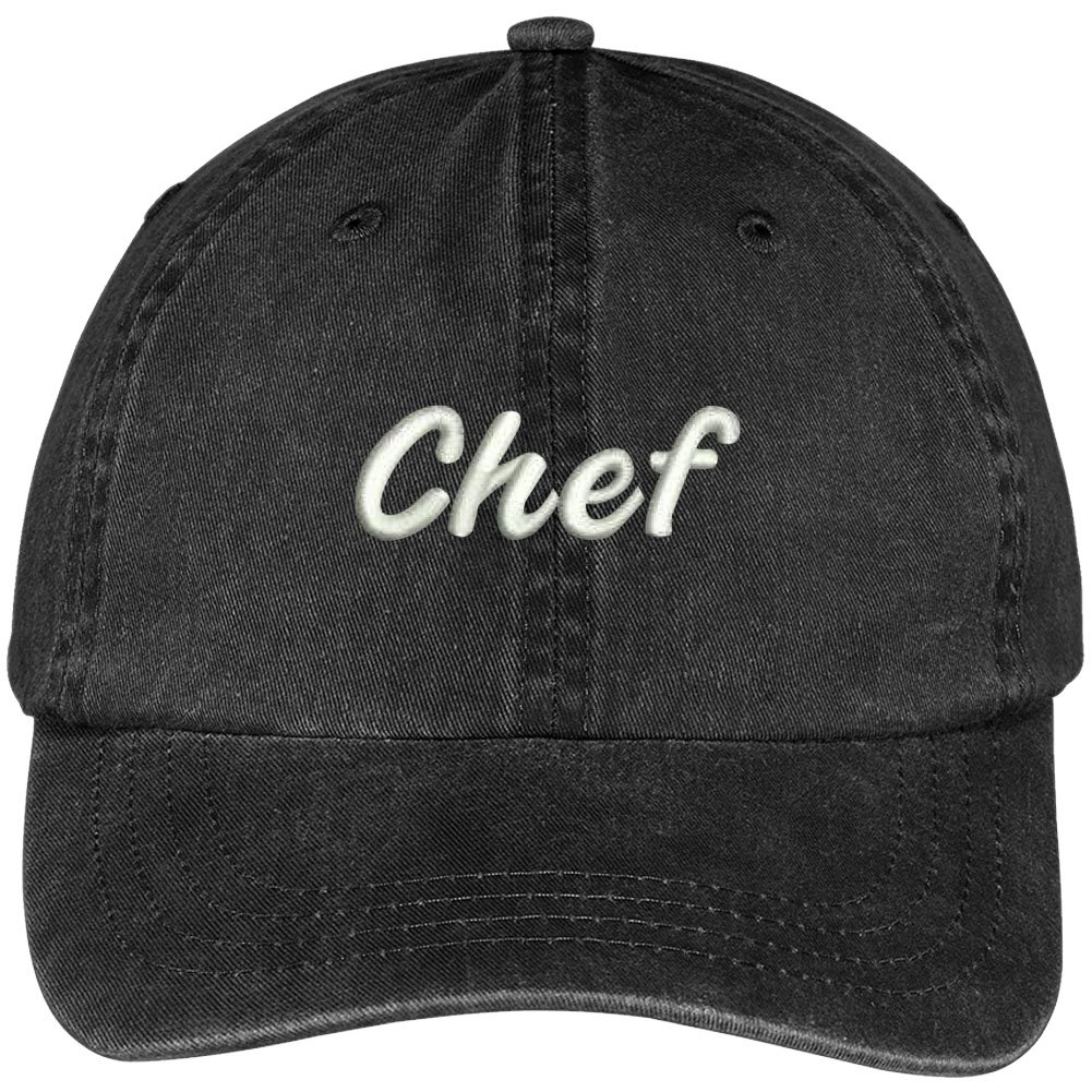 Trendy Chef Embroidered Washed Cotton Adjustable Cap - Stylish Kitchen Hat for Cooking, BBQ & Outdoor Activities