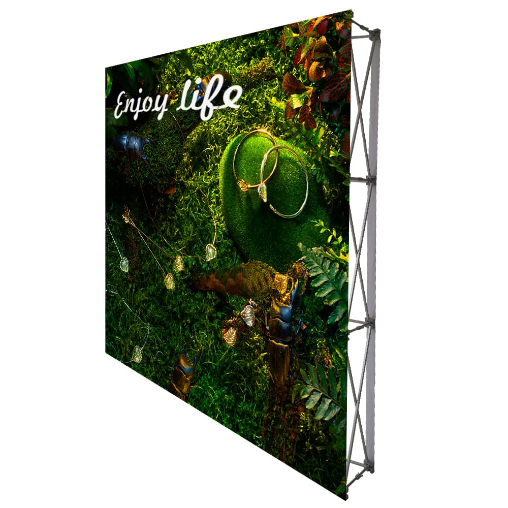 8'x8' Portable Aluminum Pop Up Display Stand - Lightweight Tension Fabric Backdrop Booth Frame for Trade Shows, Events & Exhibitions - Collapsible with Carrying Bag (Stand Only) | Perfect for Outdoor Markets, Retail Displays & Brand Promotions
