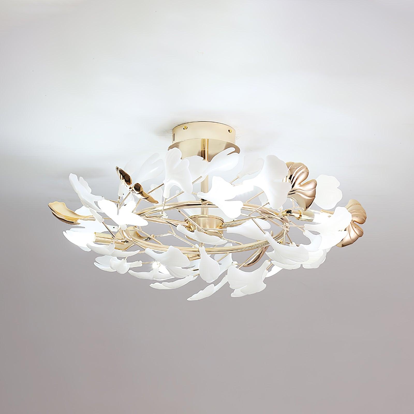 Ginkgo Rotating Ceiling Light - Modern LED Flush Mount Fixture with Adjustable Arms for Living Room, Bedroom, or Dining Room Lighting
