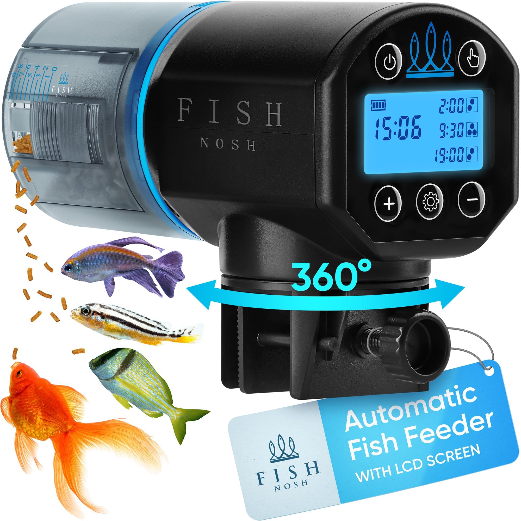 Automatic Fish Feeder for Aquarium - 2025 Smart Timer Food Dispenser for Small Tanks, Large Aquariums & Ponds (Blue) | Perfect for Vacation Care & Daily Feeding